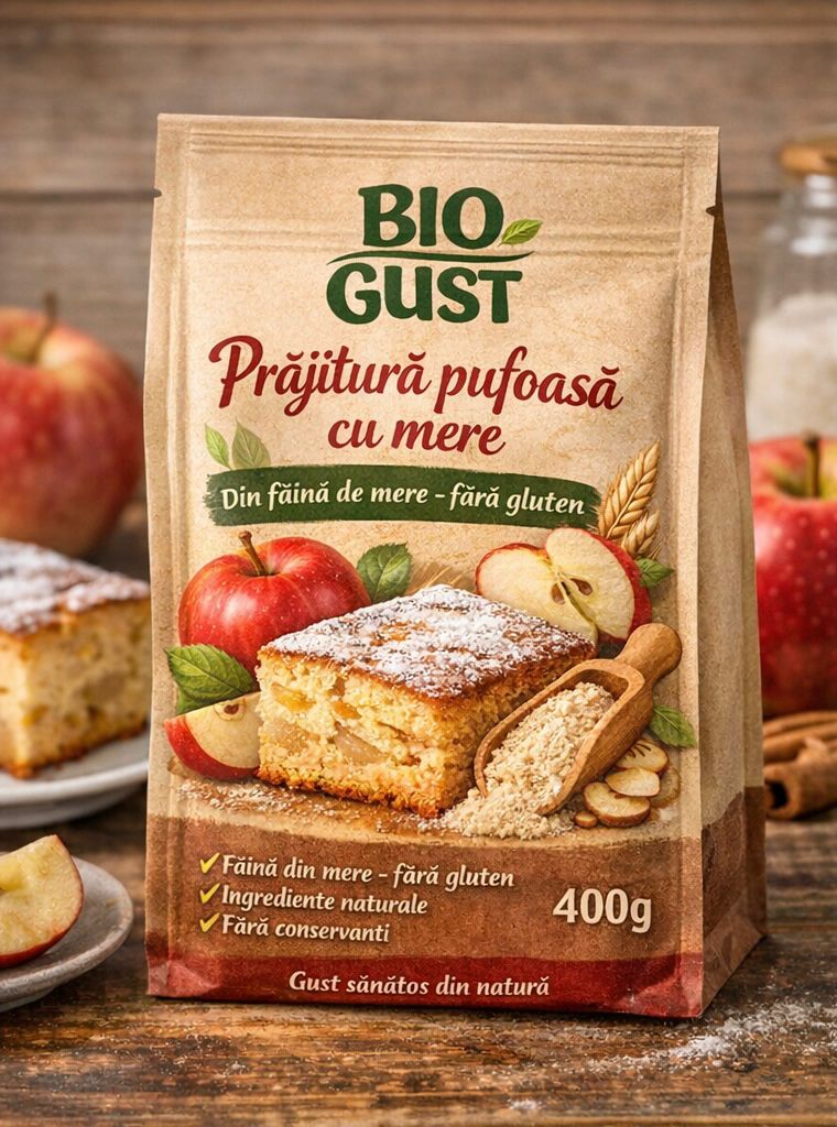 BioGust Prăjitură pufoasă cu mere 400g